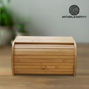 Panera doble antigua de madera para encimera de cocina, almacenamiento de alimentos u organizador de cocina.
