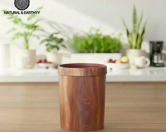 Handmade Wooden Trash Can | Minimalist Waste Basket for Home & Office | Personalised Wood Garbage Bin