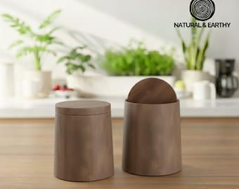 Modern Wood Finish Trash Can - Large Capacity Waterproof Wastebasket - Home & Kitchen Decor