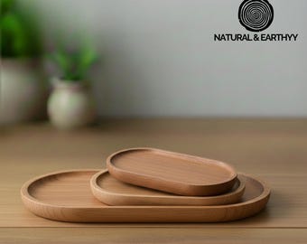 Eiche Ovale Servierschalen | Modernes minimalistisches Dekor