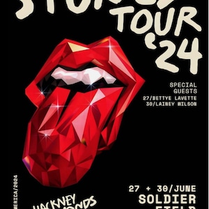 Rolling Stones Hackney Diamonds Tour Chicago Soldier Field 2024 Poster DIN A1