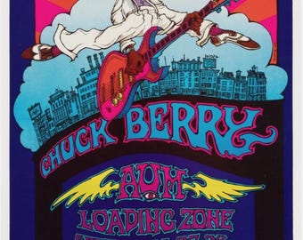 Póster del concierto de Chuck Berry en Fillmore West, 1969, en formato DIN A1