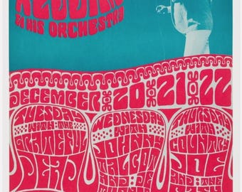 Póster DIN A1 de Otis Redding, Grateful Dead, concierto en el Auditorio Fillmore de 1966