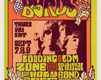 Póster del concierto de The Byrds en el Auditorio Fillmore de 1967 (en formato DIN A1)