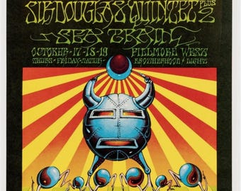 Póster del concierto de Iron Butterfly de 1968 en Fillmore West San Francisco (tamaño DIN A1)