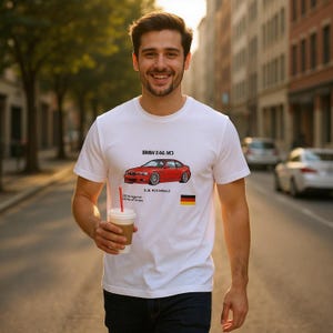 BMW E46 M3 T-Shirt - Classic Fit Heavyweight Cotton Tee - Gift for Car Enthusiasts