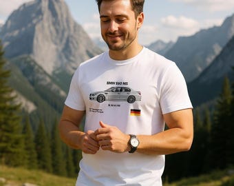 Koszulka BMW E60 M5 | Klasyczny bawełniany T-shirt | Prezent dla entuzjasty samochodów