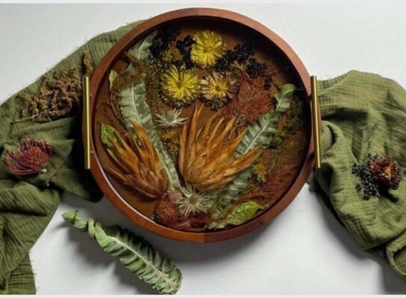 Custom Made Tray, Bouquet Resin Keepsake: Floral Preservation (DEPOSIT)