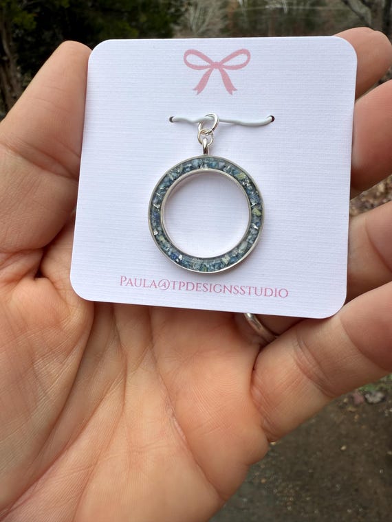 Custom Wedding Pendant, Sterling Silver Necklace: Bridal Flower Jewelry, Love Circle