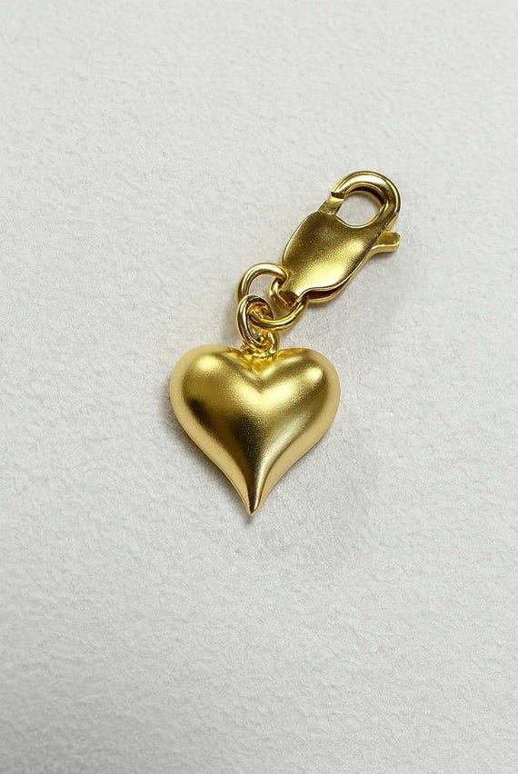 14k Yellow Gold-Filled Heart Charm: Bridal Bouquet Keepsake Jewelry