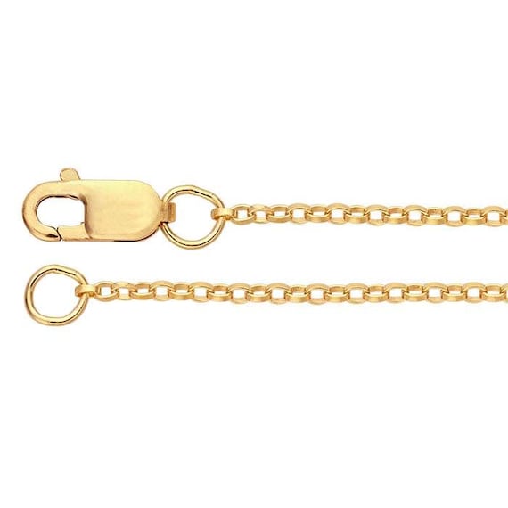 14k Yellow Gold-Filled 1.1mm Flat Rolo Chain 18”