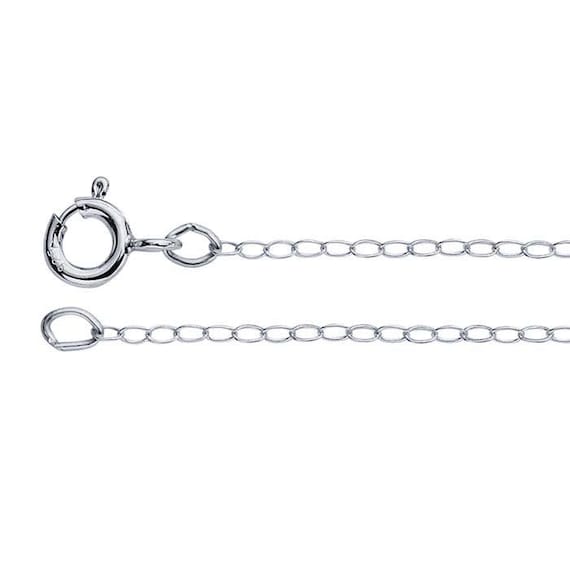 Sterling Silver 1.4mm Flat Oval Cable Chain 18"