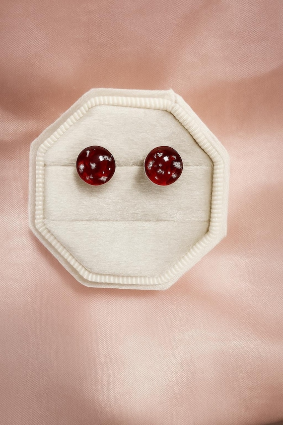 Custom Floral Sterling Silver Stud Earrings: Bridal Bouquet Keepsake Jewelry