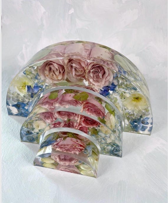 Wedding Gift, Rainbow Decoration, Bouquet Resin Keepsake: Floral Preservation, Custom Made Home Decor (Deposit)