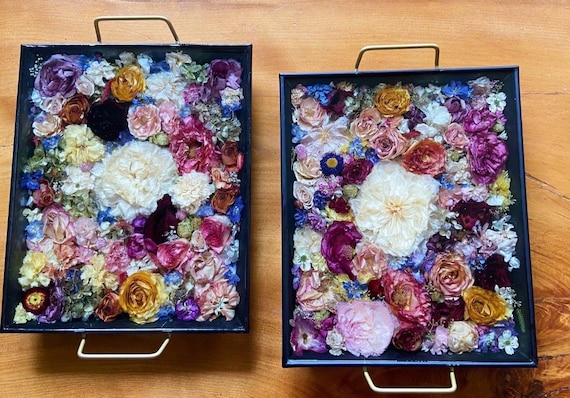 Custom Made Tray, Bouquet Resin Keepsake: Floral Preservation (DEPOSIT)