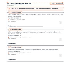 Paquete de intervención matemática / 6.º, 7.º y 8.º grado / Estadísticas deportivas / Programa de educación especial (IEP) / Clave de respuestas imagen 5