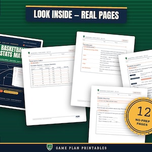 Grade 6–8 Basketball Statistics ADHD-Friendly Math Worksheets | Data Analysis image 1