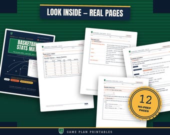 Grade 6–8 Basketball Statistics ADHD-Friendly Math Worksheets | Data Analysis