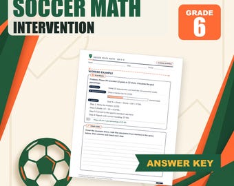 Intervención matemática en fútbol / Habilidades de 6.º grado / Estadísticas deportivas / Clave de respuestas