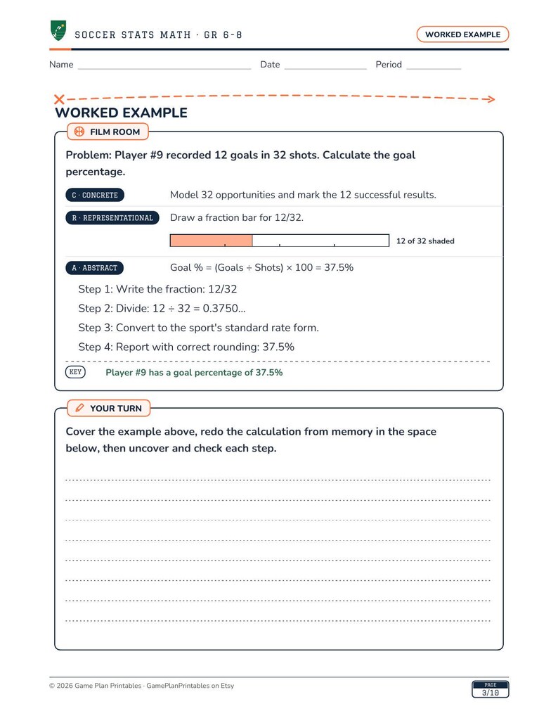 Soccer Math Intervention | Grade 6 Skills | Sports Stats | Answer Key image 4