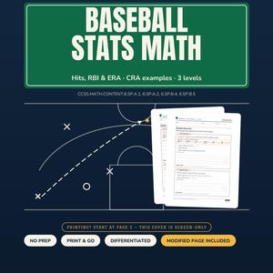 Baseball Math Intervention | Grade 6 Skills | Sports Stats | Answer Key image 3