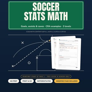 Soccer Math Intervention | Grade 6 Skills | Sports Stats | Answer Key image 3