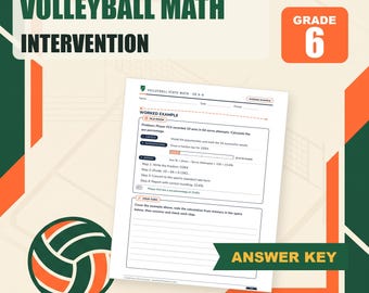 Intervención matemática en voleibol / Habilidades de 6.º grado / Estadísticas deportivas / Clave de respuestas