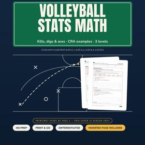 Volleyball Math Intervention | Grade 6 Skills | Sports Stats | Answer Key image 3