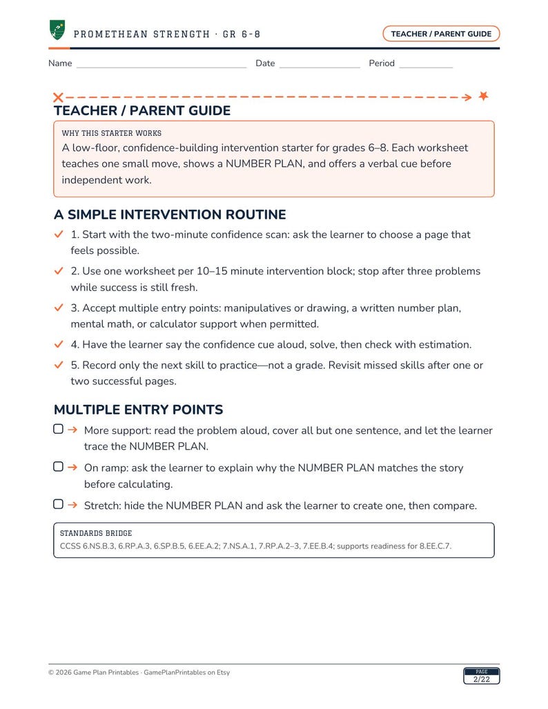 Paquete de intervención matemática / 6.º, 7.º y 8.º grado / Estadísticas deportivas / Programa de educación especial (IEP) / Clave de respuestas imagen 4