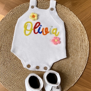Embroidered Baby Romper with Custom Name, Personalized Infant Romper. Perfect First Birthday Outfit, Custom Baby Boy Romper.