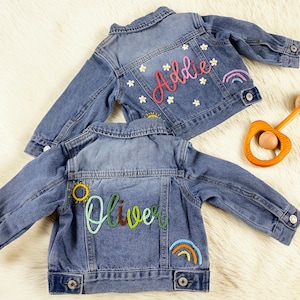 Personalized Kids Denim Jacket: Custom Chenille Letter Name