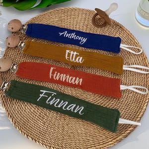 Personalized Pacifier Clip with Name, Baby Boy Girl Gift, Cotton Paci Leash Holder, Keep Pacifier Close, Baby Shower Gift