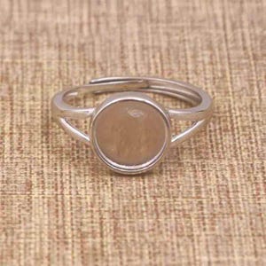 6MM Keepsake Breast Milk Resin Round Bezel Ring Settings Full Moon Solid 925 Sterling Silver Rose Gold Plated DIY Adjustable Ring