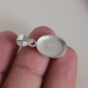 Muttermilch Harz Oval Solid Zurück Anhänger Lünette Einstellungen, Solid 925 Sterling Silber Rose Gold überzogene Anhänger, DIY Memory Schmuck