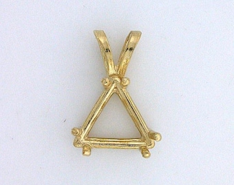Triangle 6 Prong (4mm-20mm) Sterling Silver Pre-Notched Pendant Setting Good Quality Setting For Stone Setting Great For DIY gift for her