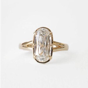 Longue bague de fiançailles ovale avec cz, bague solitaire, bague de mariage, bague de promesse, belle bague d'anniversaire, idée cadeau Noël