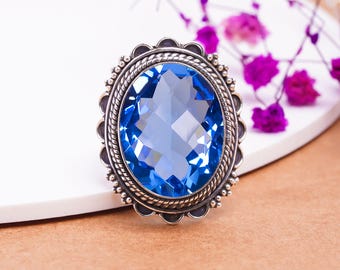 Tanzanite Ring: Handmade 925 Sterling Silver, Adjustable Gemstone