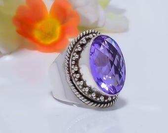 Bague en alexandrite : argent sterling 925 réglable, bijoux faits main