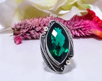 Ring 925 sterlingzilver met chroomdiopsiet: verstelbare edelsteen Sieradencadeaus