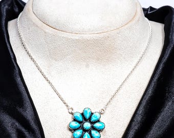 Larimar-peerhanger: geoxideerde sterlingzilveren ketting, verjaardagscadeau