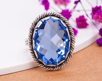 Adjustable Tanzanite Ring: Handmade Sterling Silver Gemstone