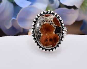 Peanut Obsidian Sterling Silver Ring: Gemstone, Oxidized Finish Jewelry Gifts