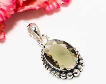 Smokey Quartz Sterling Silver Pendant: Handmade Anniversary Jewelry