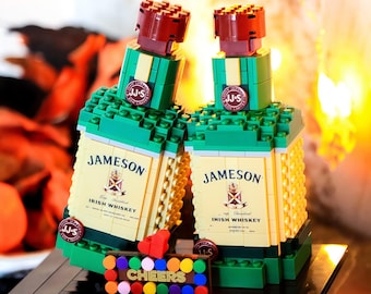 Custom Sign Whiskey & Beer Bottle,Liquor Brick BottlesSimulation Bottle Creative Collection, Building Block Gifts, Father's Gift Decor