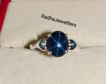 100% Natural Star Sapphire Ring, 925 Sterling Silver, Natural Gemstone Ring, September Birthstone Ring, Gift For Women's .