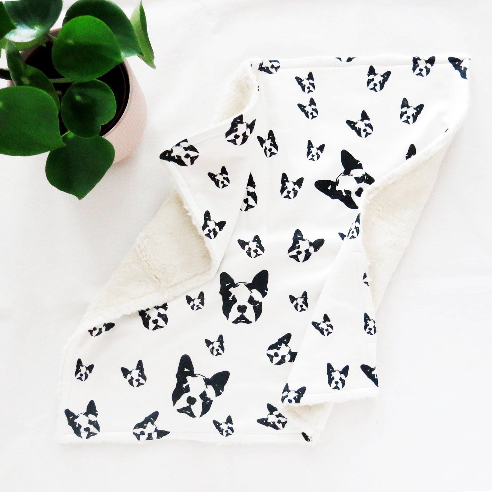 Boston Terrier Print Baby Snuggle Blanket Organic Cotton Baby Etsy