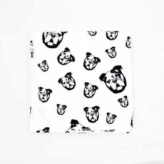 Bulldog Organic Cotton Baby Swaddle Blanket Newborn Swaddle Etsy