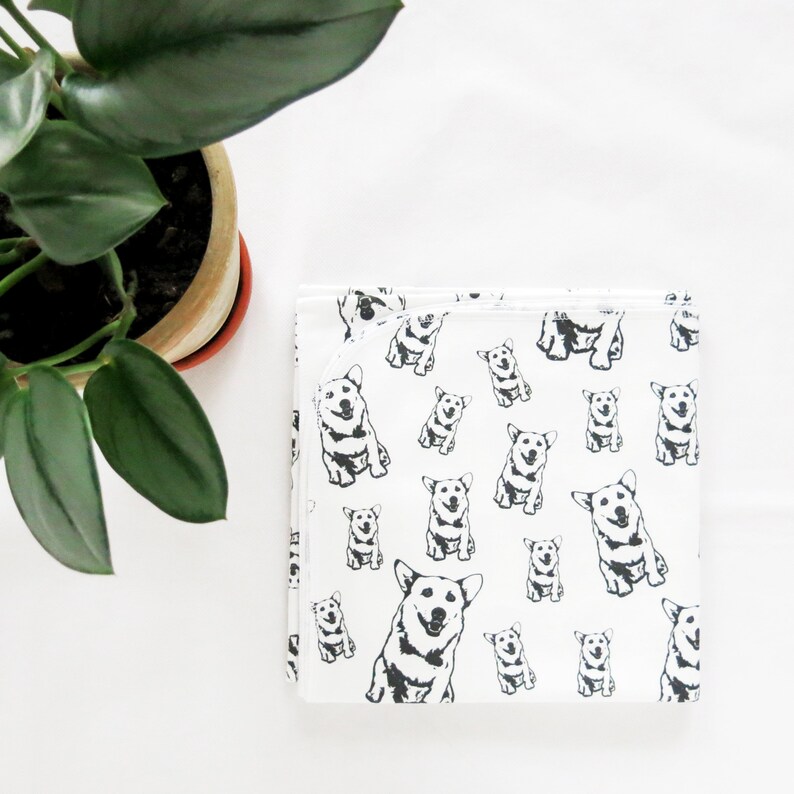 Print Baby Swaddle Blanket Organic Cotton Dog Themed Etsy