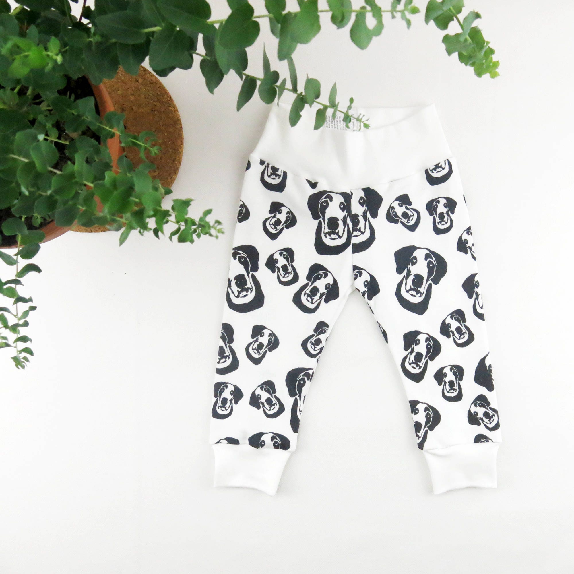 Labrador Retriever Print Baby Leggings, Organic Cotton Baby