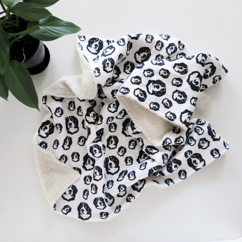 Bernese Mountain Dog Print Baby Blanket Made From Organic Etsy